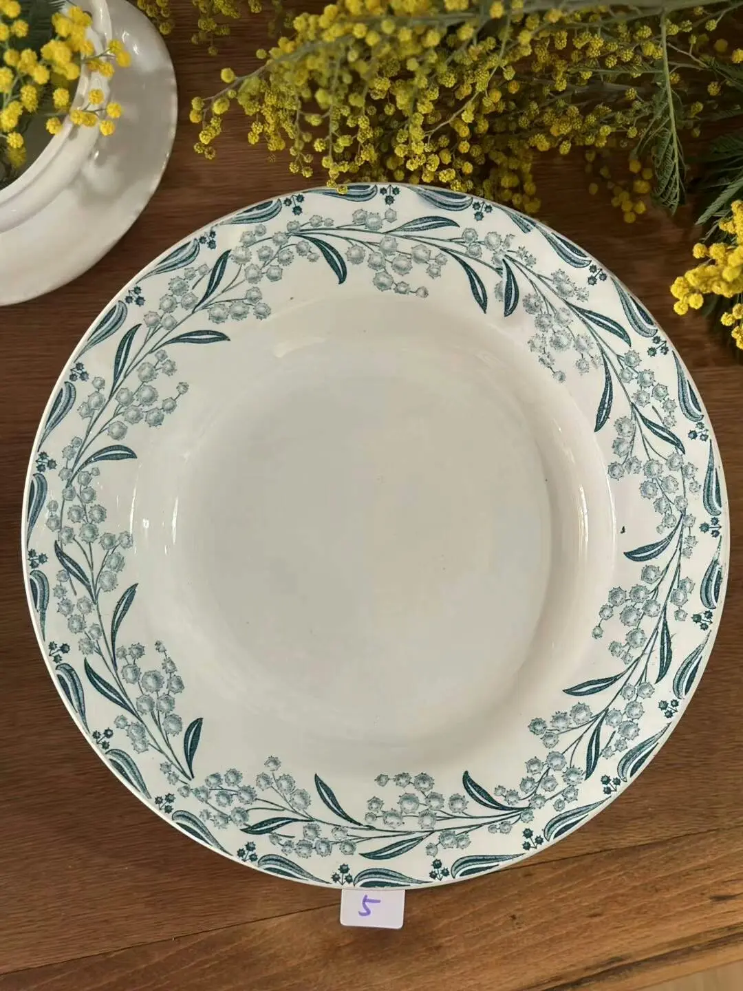 Moulin des Loups 'Acacia' Deep Plate, French Vintage, 23 cm