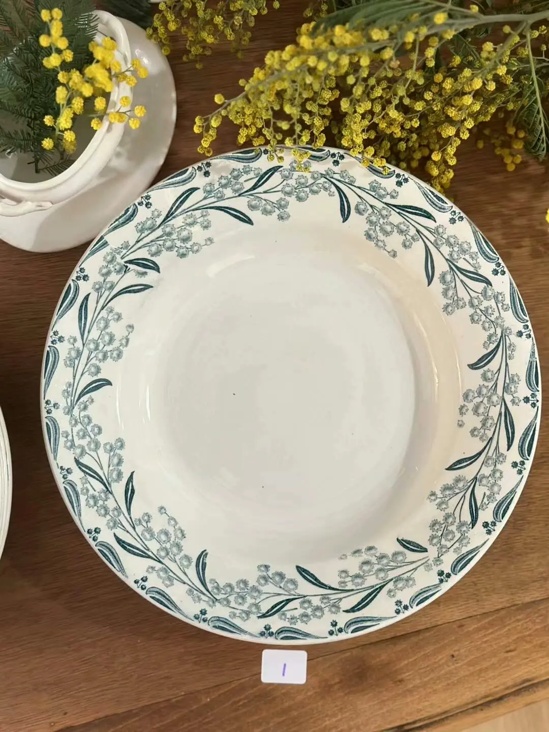Vintage Moulin des Loups Golden Acacia Deep Plate, 23 cm