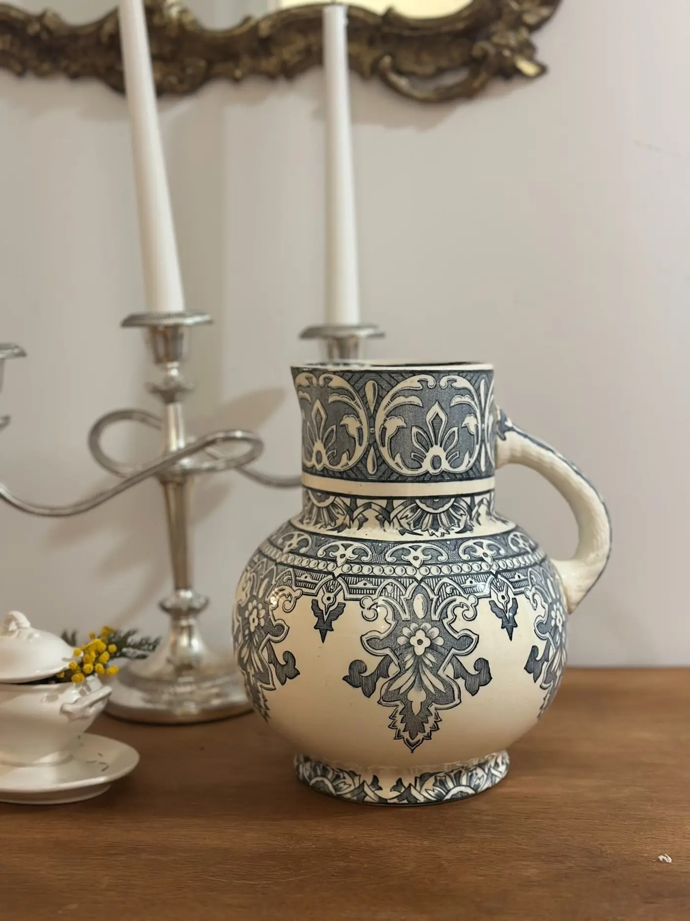 Vintage French Longchamp Water Jug / Vase, 22.5 cm
