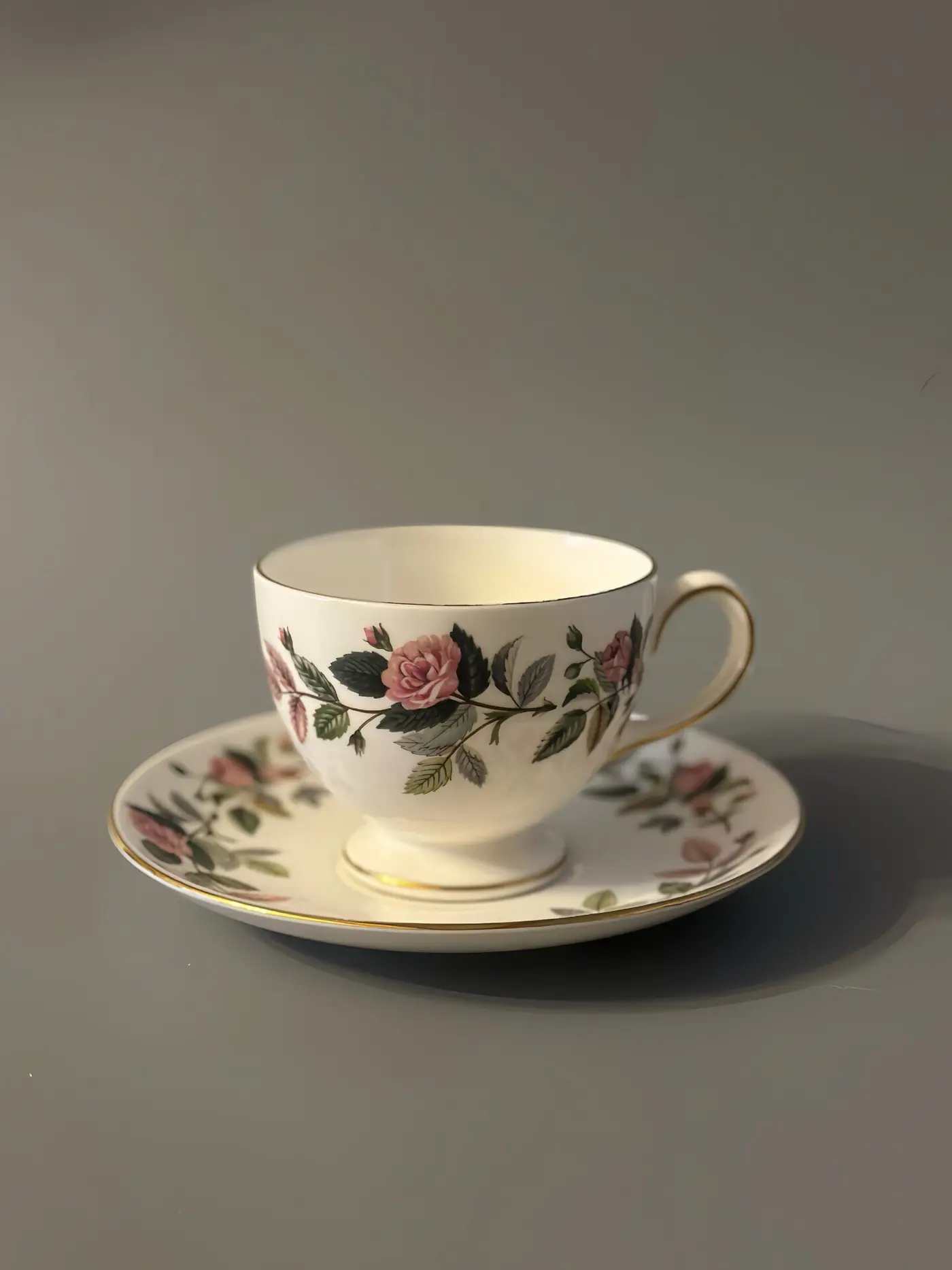 Wedgwood Rose Vintage Teacup and Saucer, 190 ml