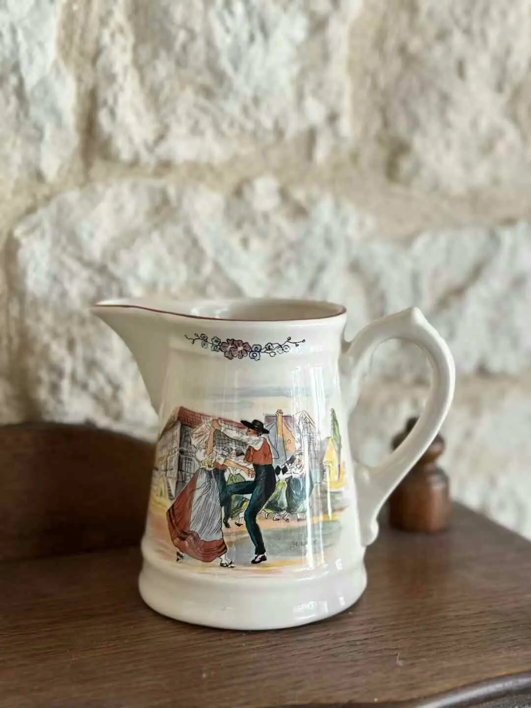 Vintage Sarreguemines Small Milk Jug, H 10.5 cm