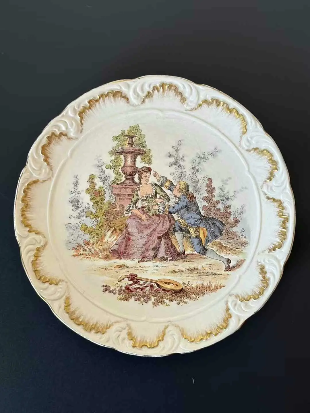 Vintage French Sarreguemines Decorative Wall Plaque
