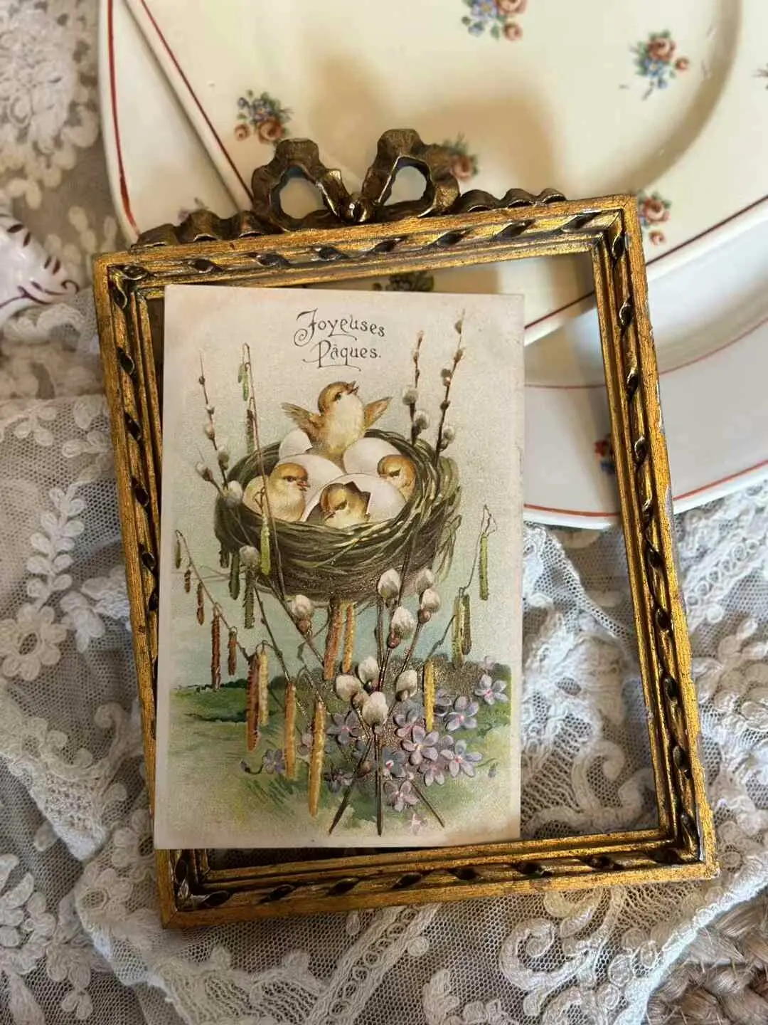 French Antique Postcard — Chick Illustration