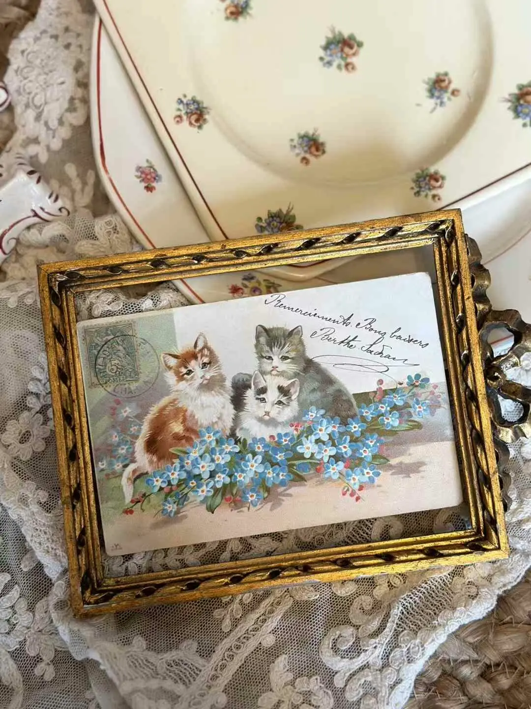 French Antique Postcard No. 21 — Cat Illustration