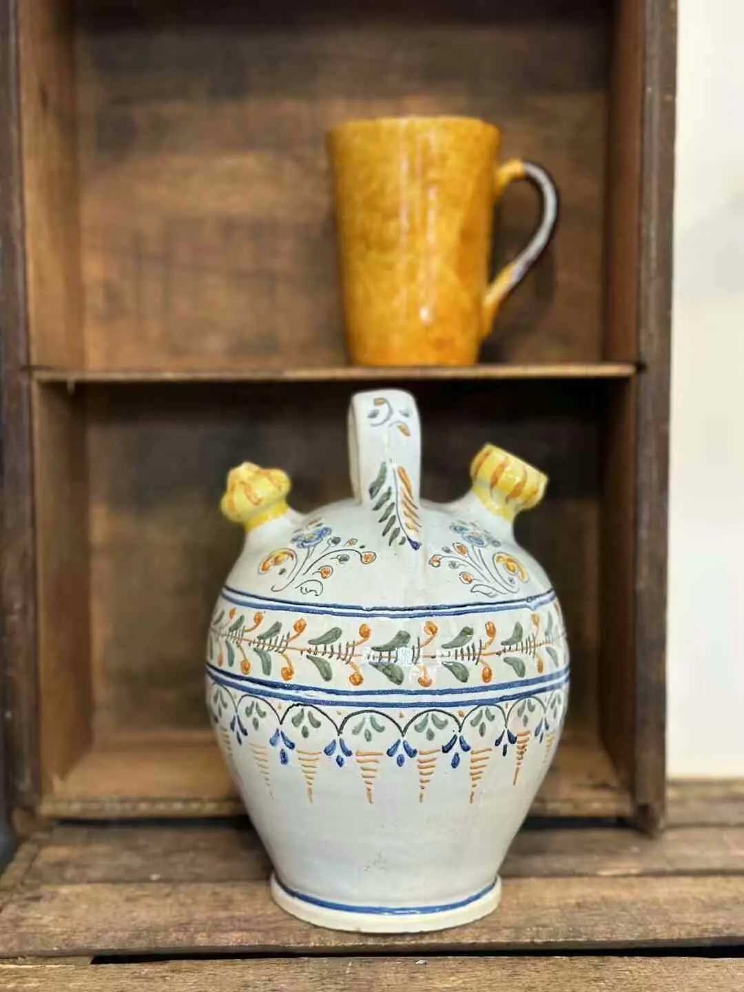 1960s Spanish Hand-Painted Earthenware Jar, Signed