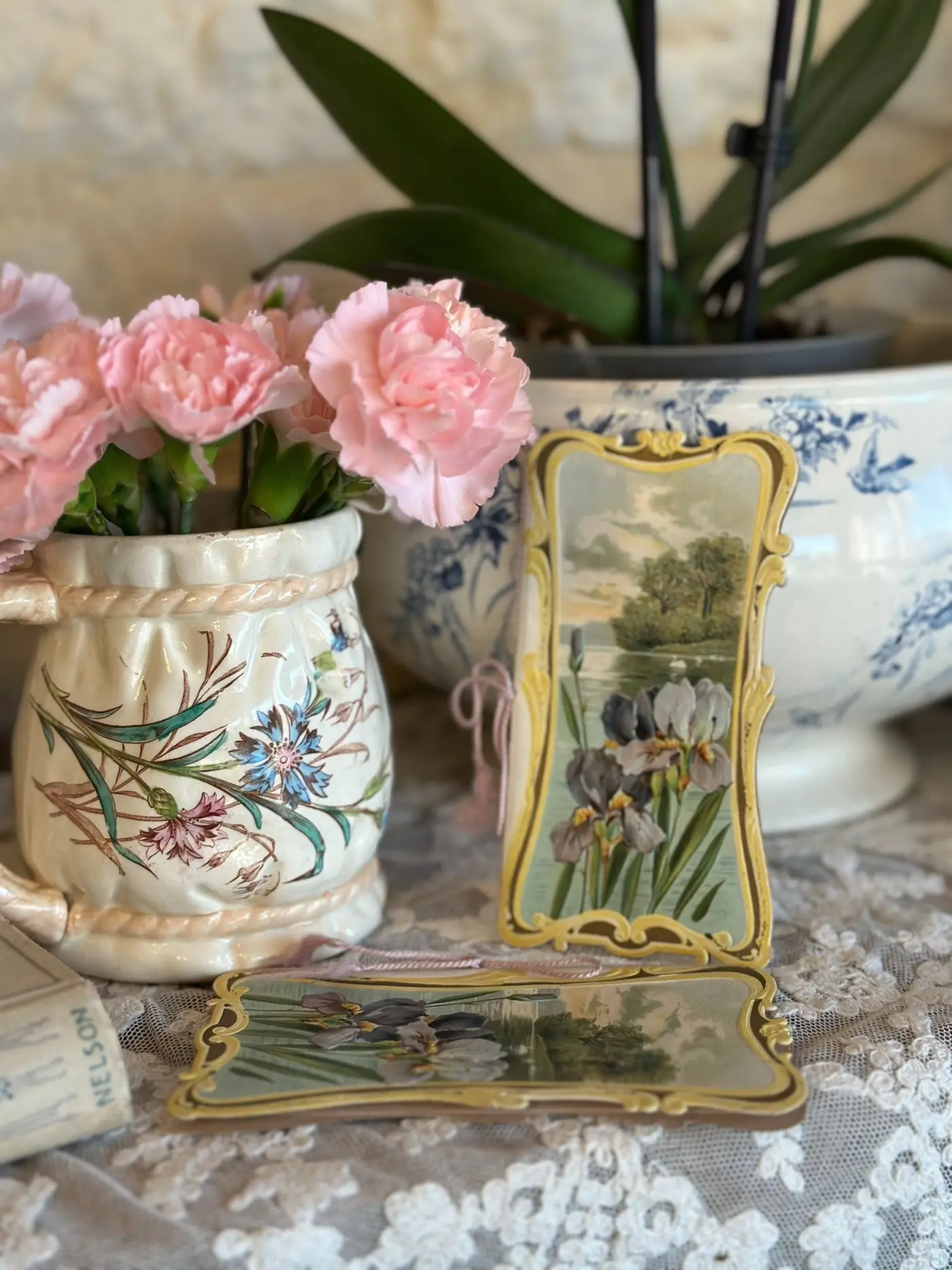 French Antique Iris Greeting Card