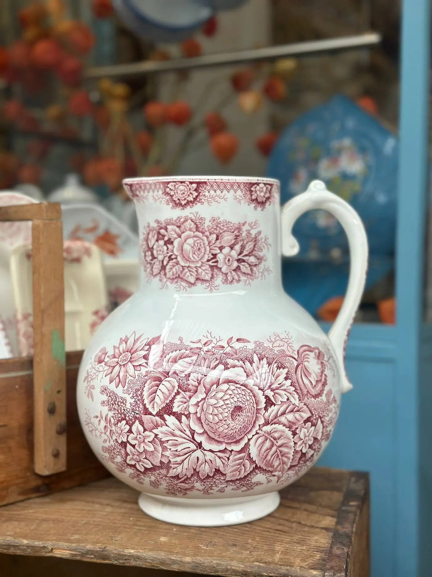 Vintage St Amand 'Garden' Large Water Pitcher, France
