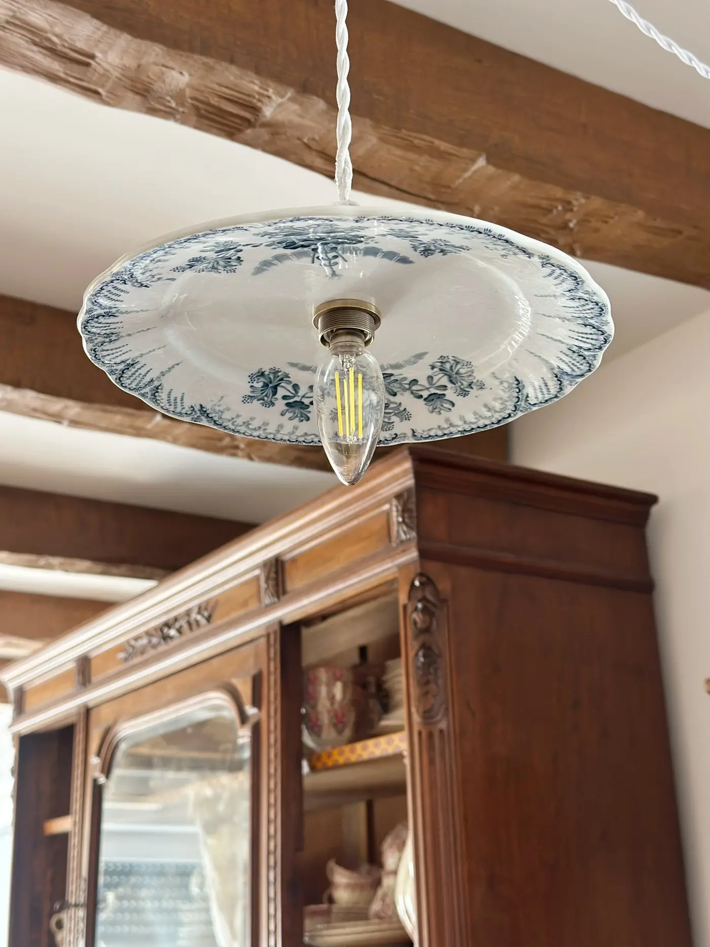 French Vintage Regency-Style Plate Chandelier, 26 cm