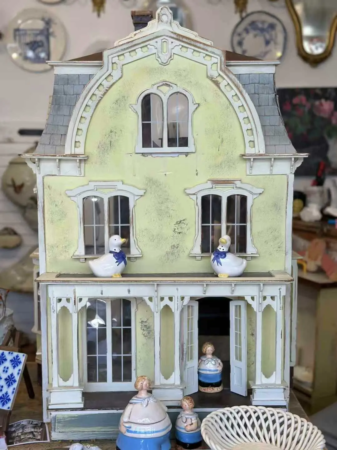 French 1960s Vintage Dollhouse — Second Empire Miniature Residence