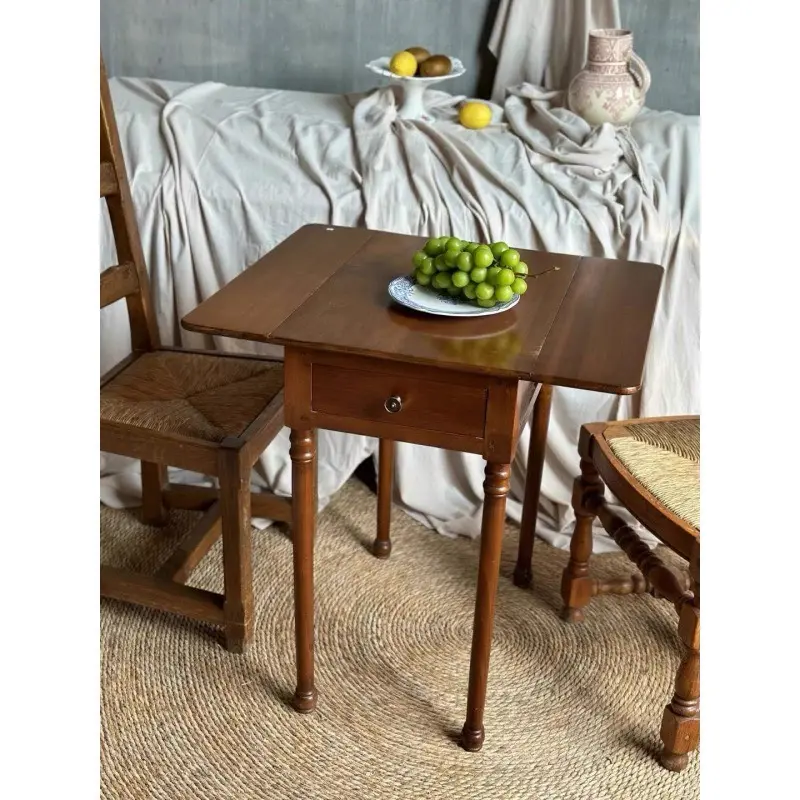 French Vintage Folding Solid Wood Occasional Table