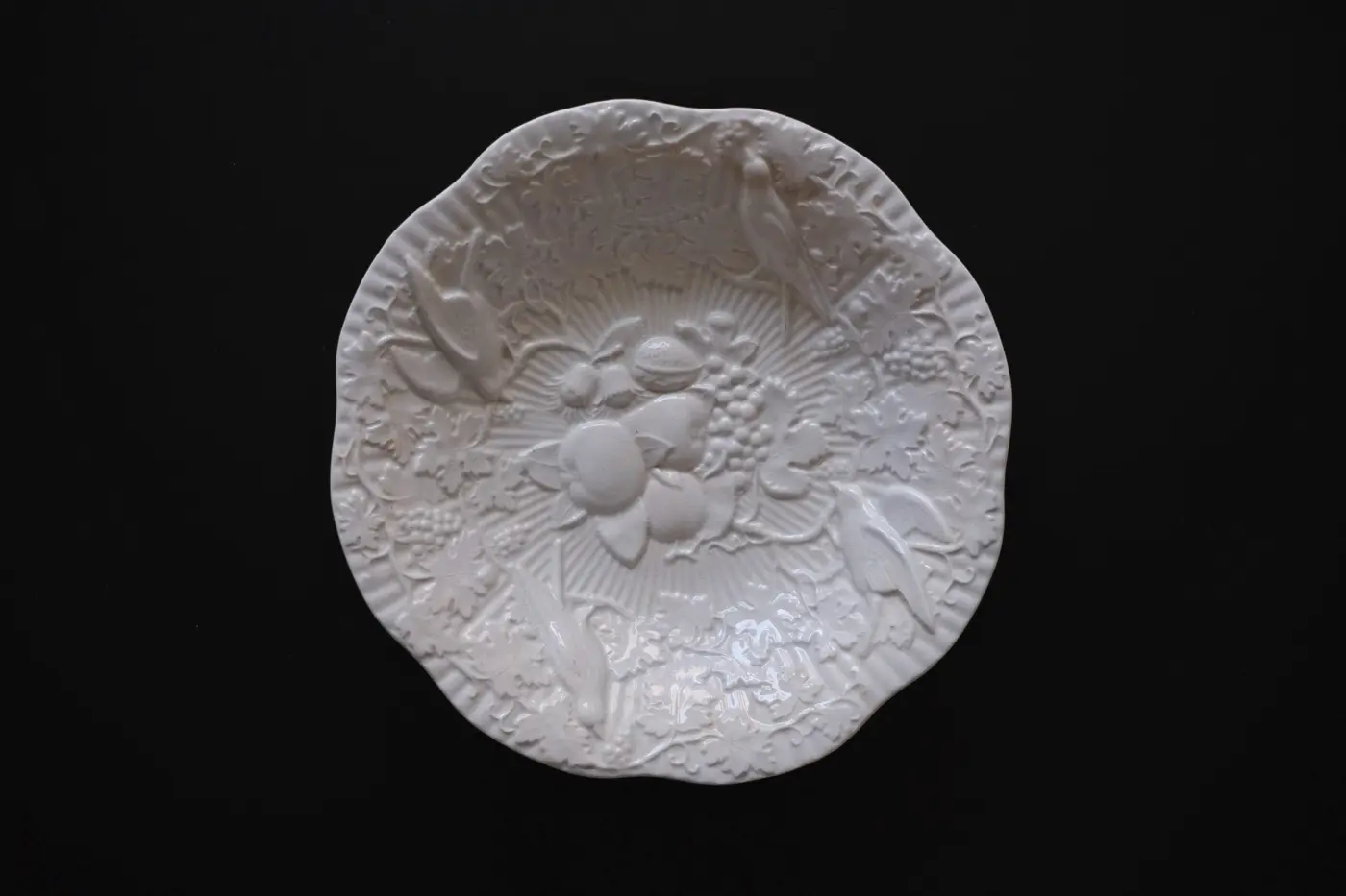 Dutch P. Regout Molded Relief Wave-Edge Decorative Plate