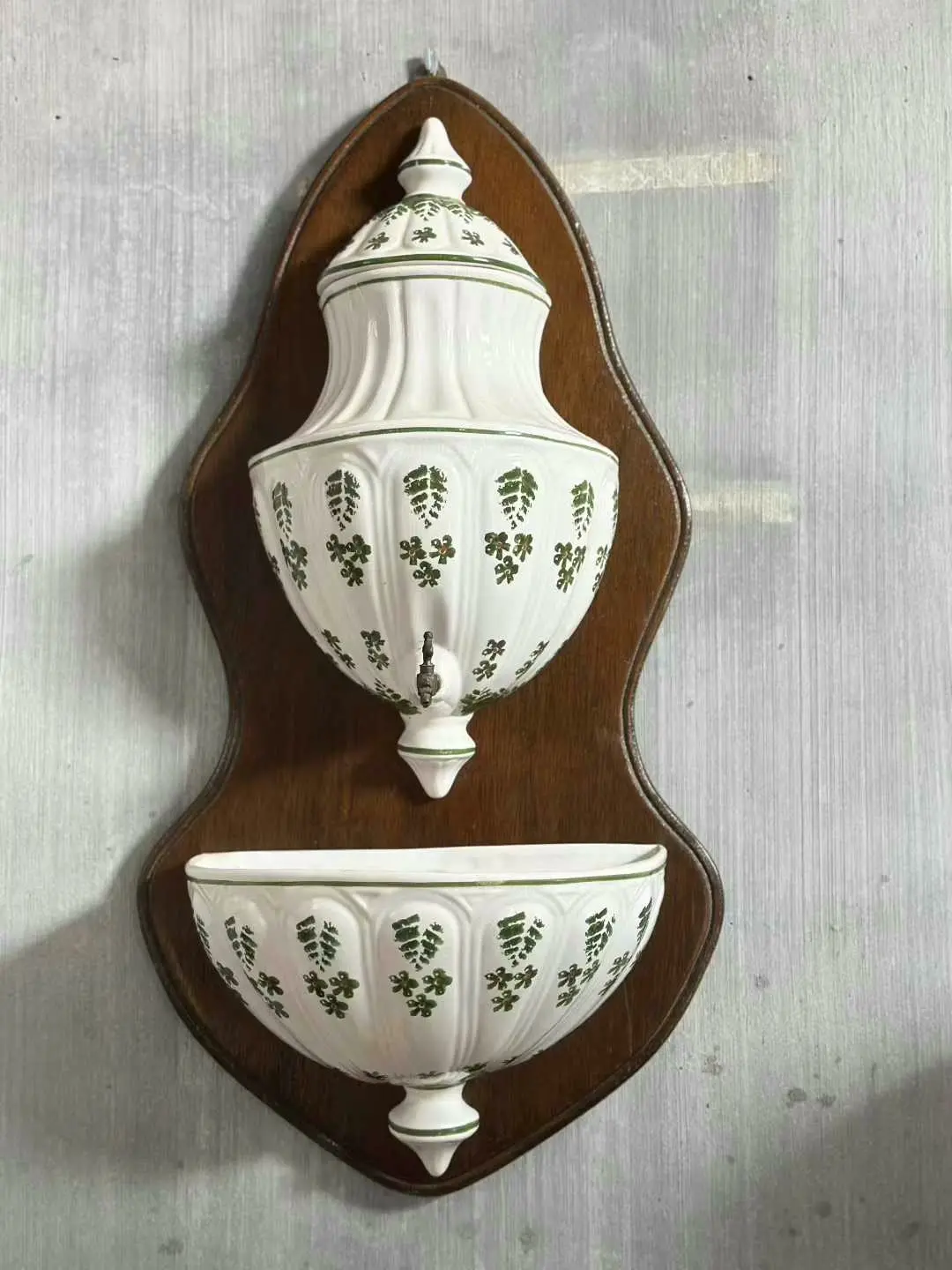 Vintage Hand-Painted Wall Fountain, 68 × 36 cm