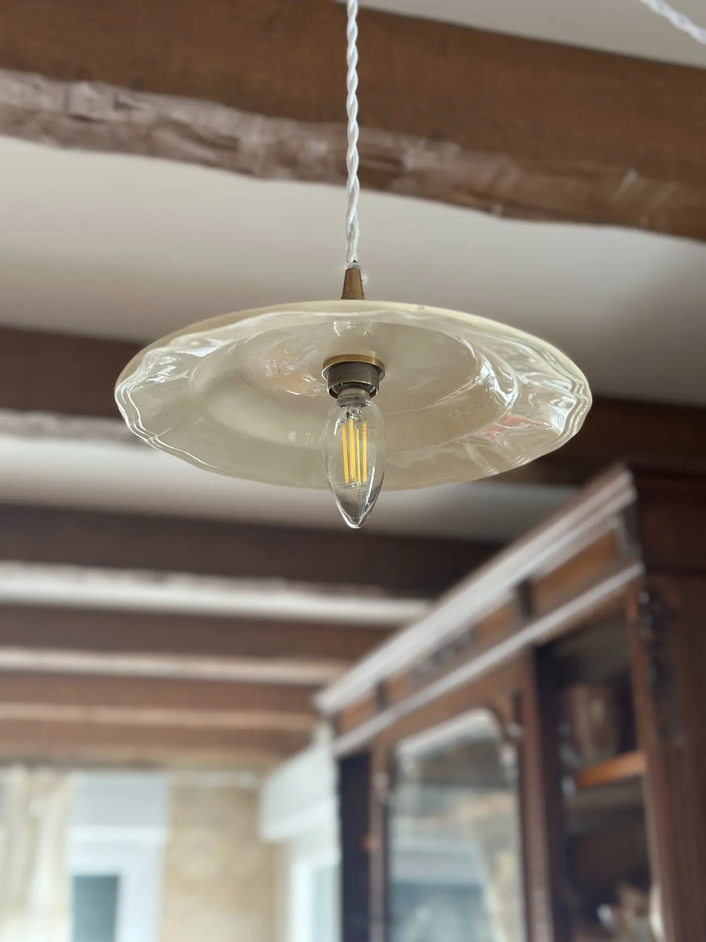 Sarreguemines Cream Series Vintage Plate Chandelier