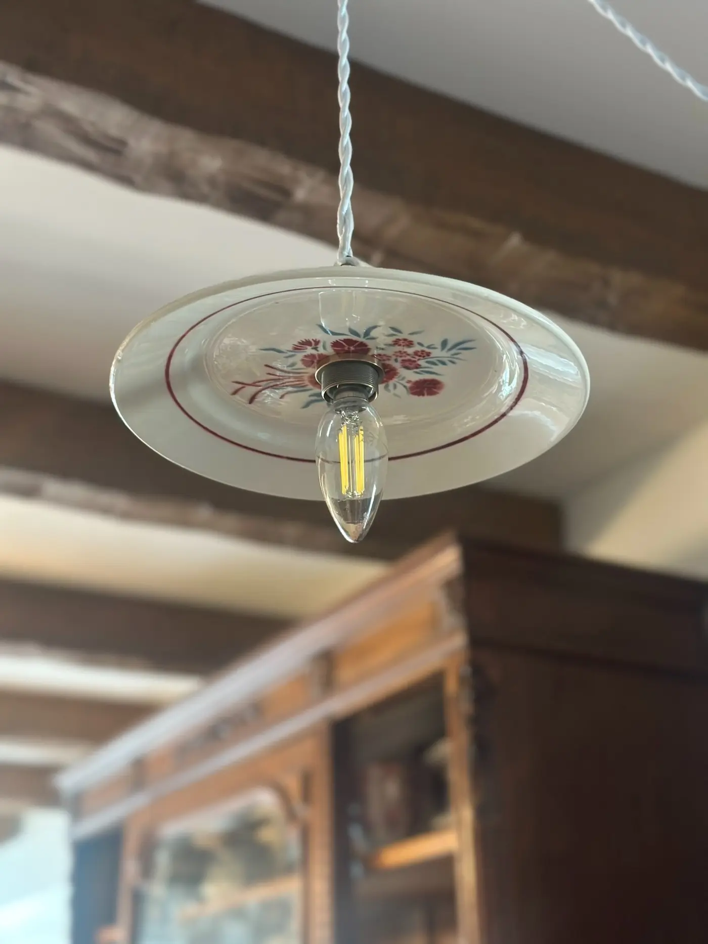French Country Vintage Plate Chandelier