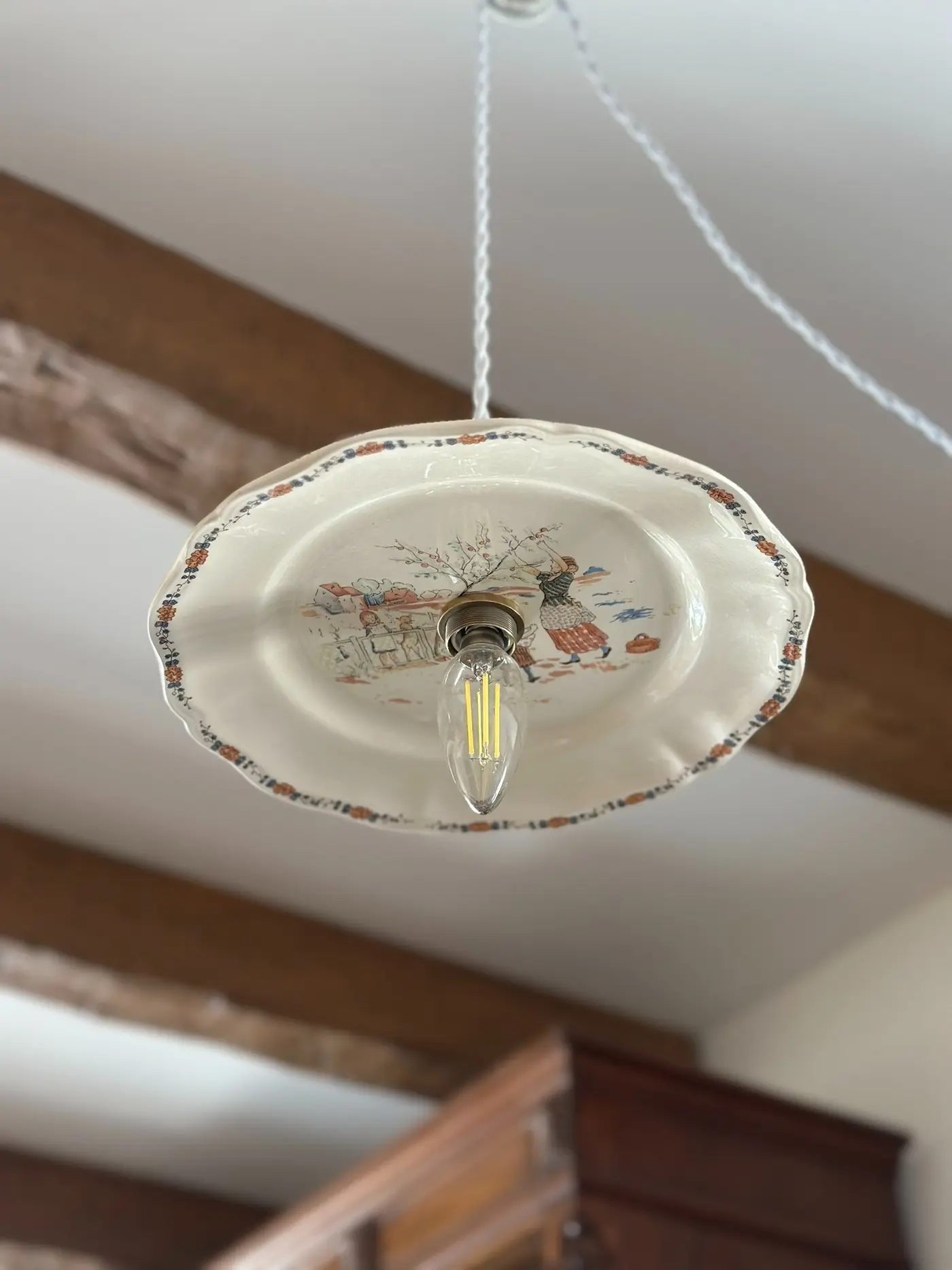 Sarreguemines Richard Children's Vintage Plate Chandelier
