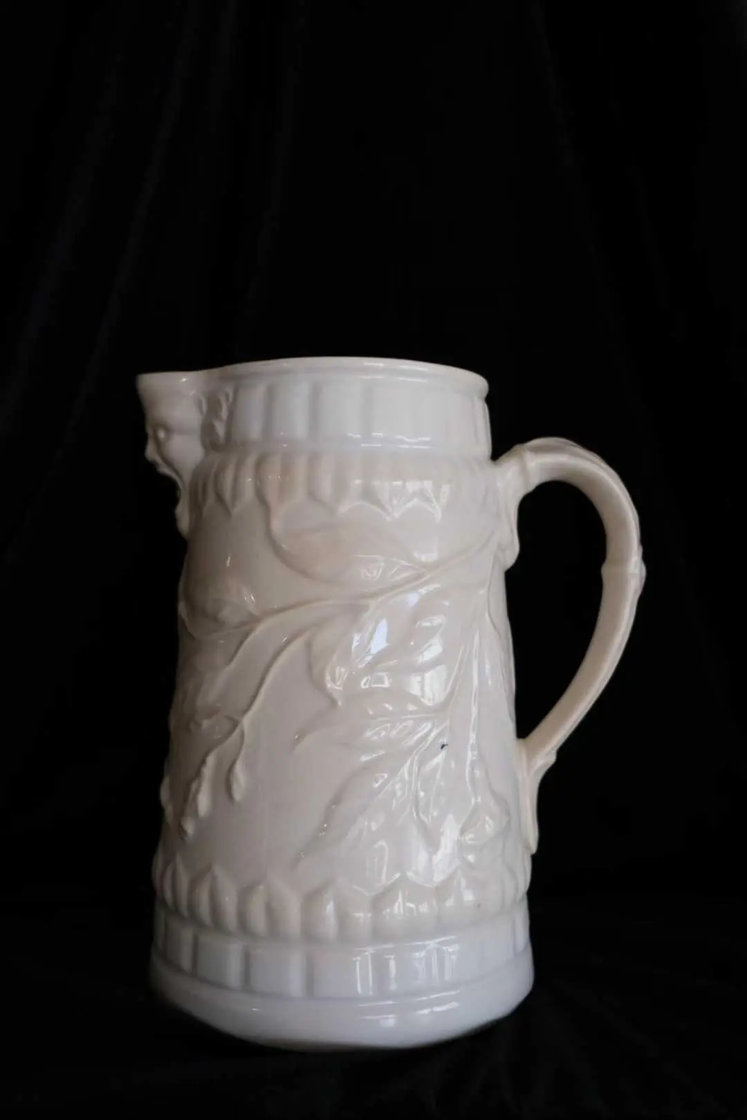 Late 19th-Century Maastricht Art Nouveau High-Relief Ewer with Grotesque Monster Spout — Unique