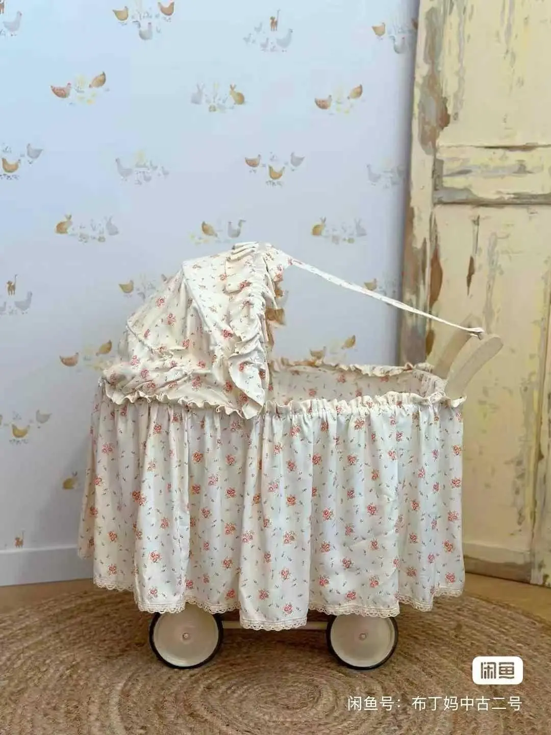 French Vintage Country-Style Doll Pram