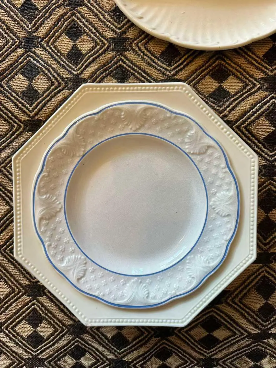 Antique Choisy-le-Roi Relief Plate, 21 cm