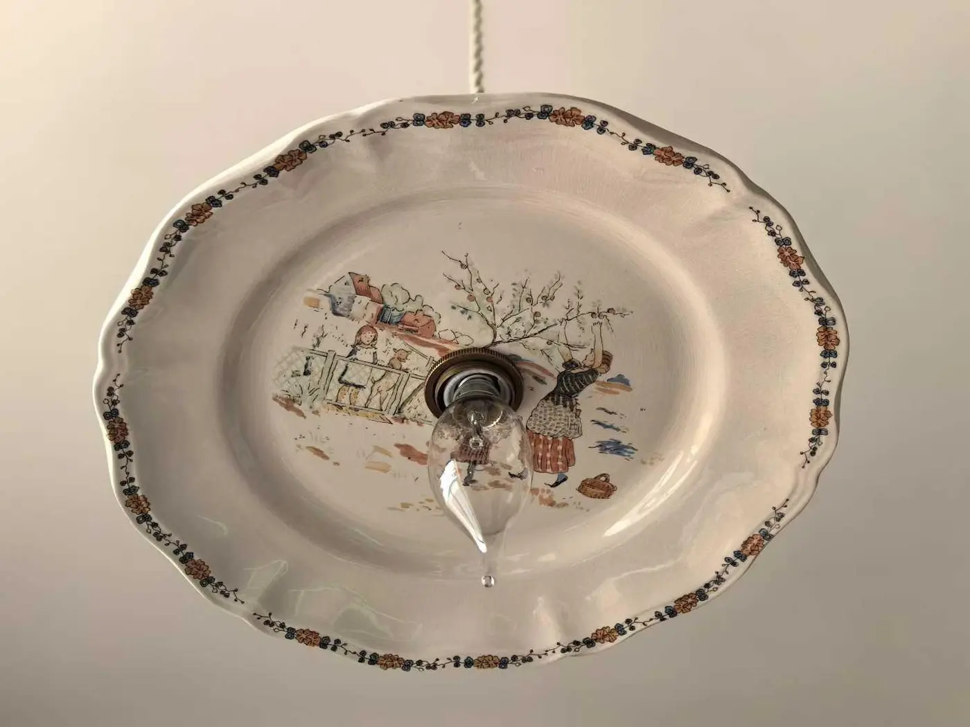 French Vintage Plate Chandeliers — Converted from Vintage Plates