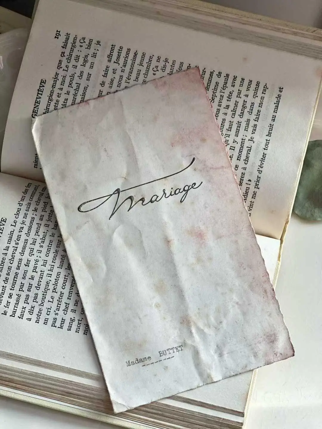 French Wedding Banquet Menu — 18 September 1950