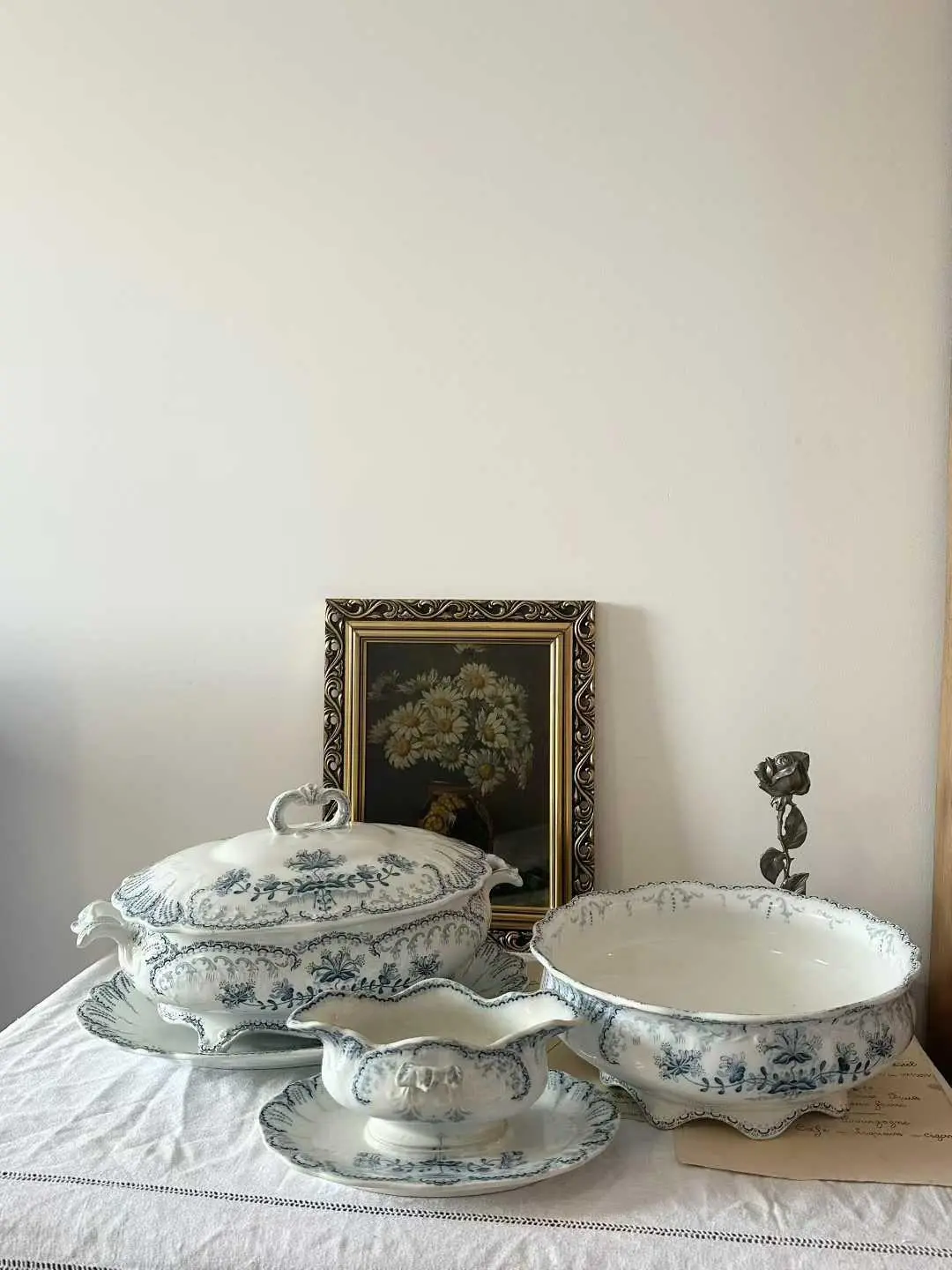 French Vintage Regency Service — Soup Tureen, Salad Bowl and Sauce Boat