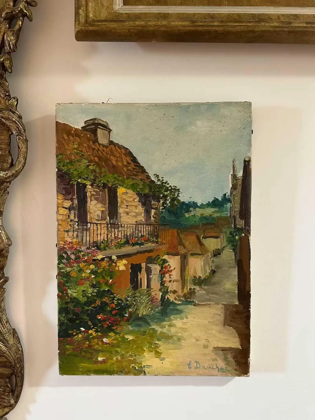 Vintage French Landscape Oil Painting, Signed E. Dauchez (1950–1970)