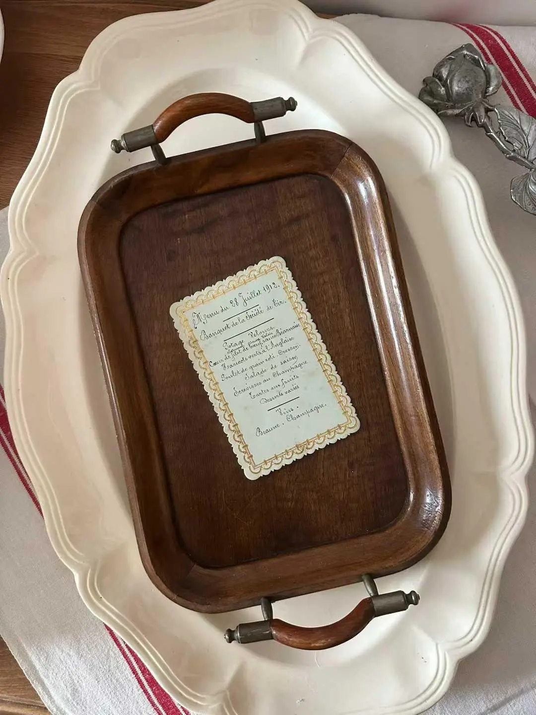 French Antique Menu — Shooting Association Banquet, 30 July 1913