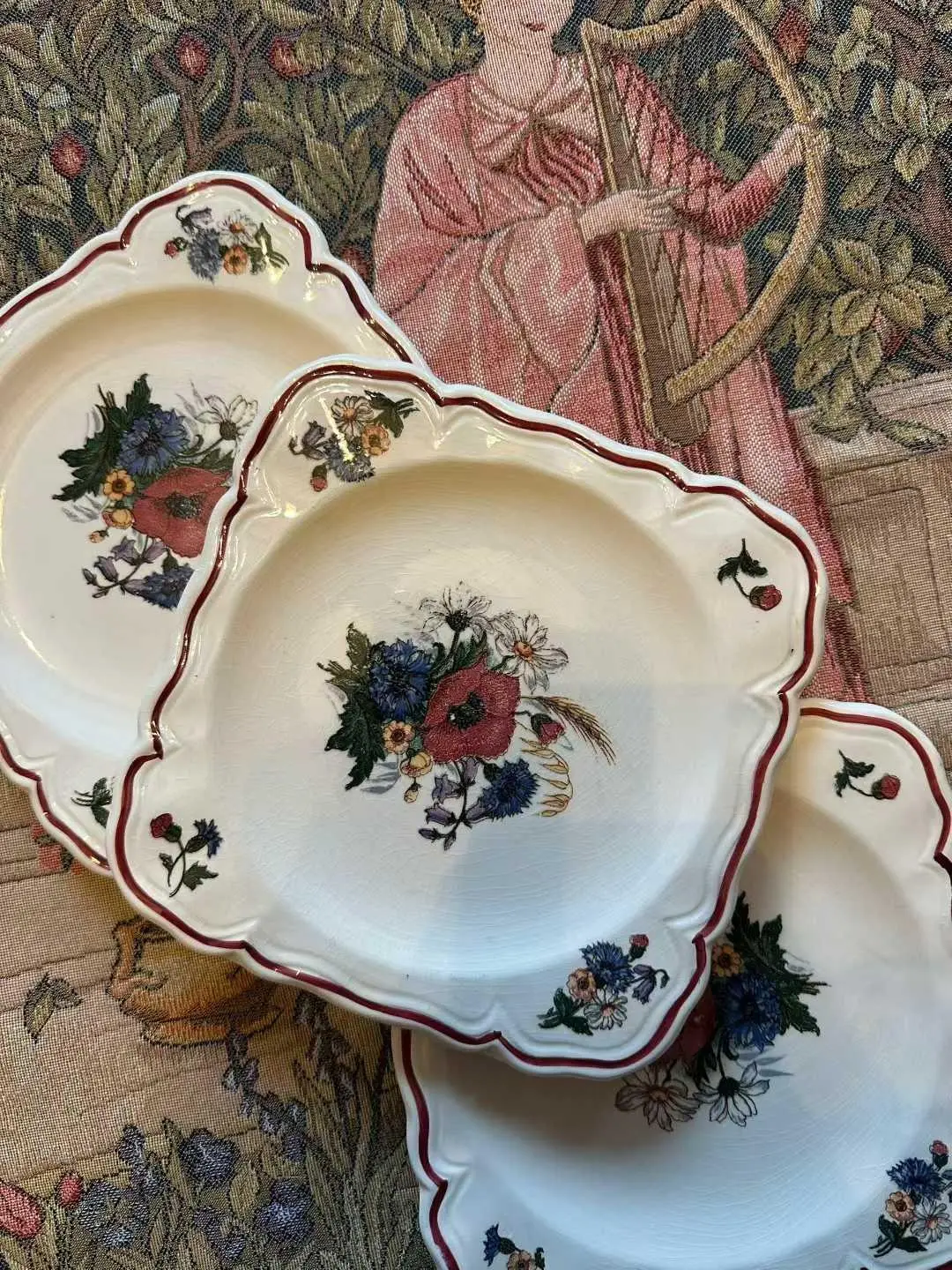 Sarreguemines Country Series Small Square Plate, 16 cm (Rare)