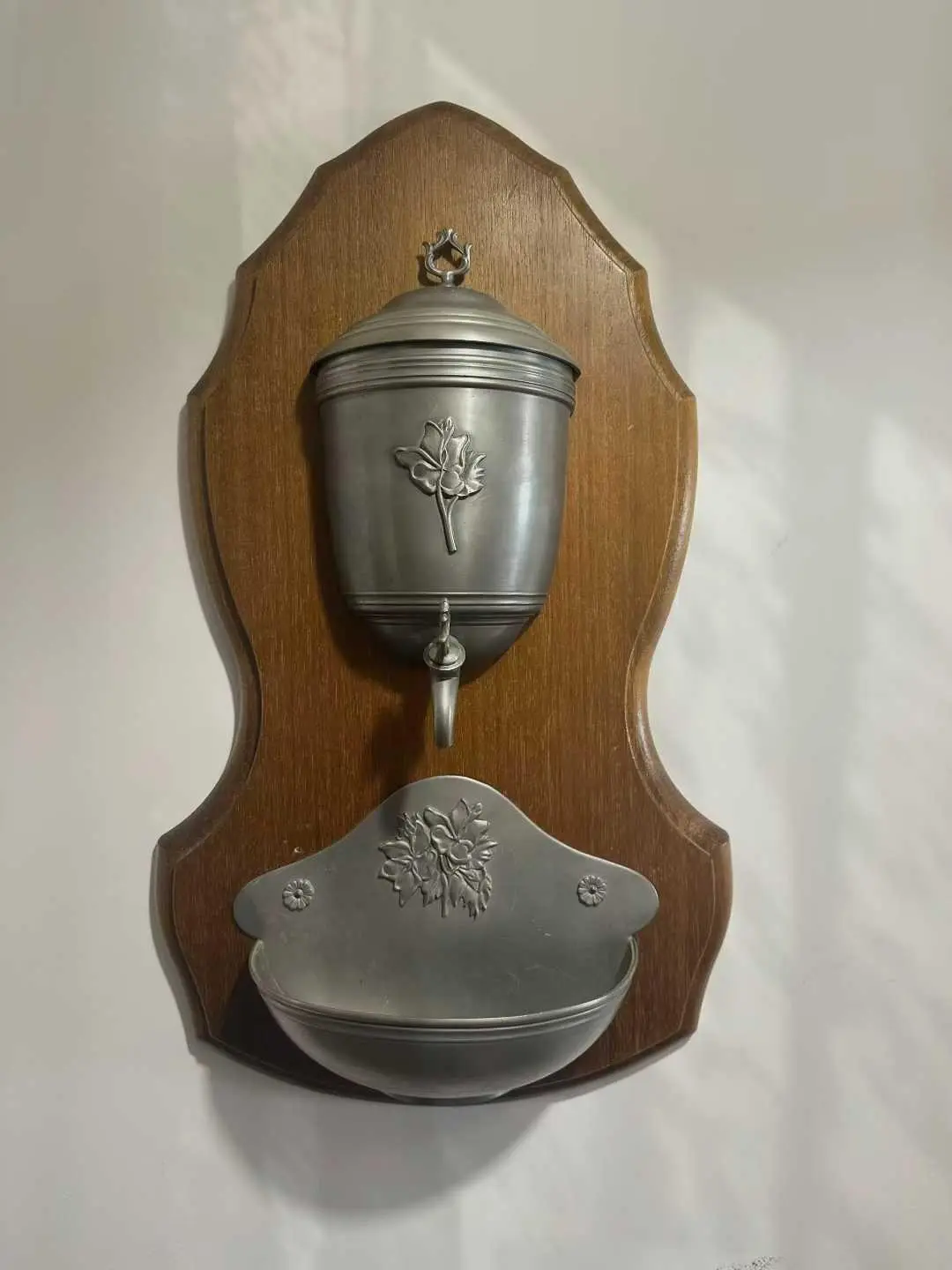 French Vintage Tin Wall-Mounted Basin