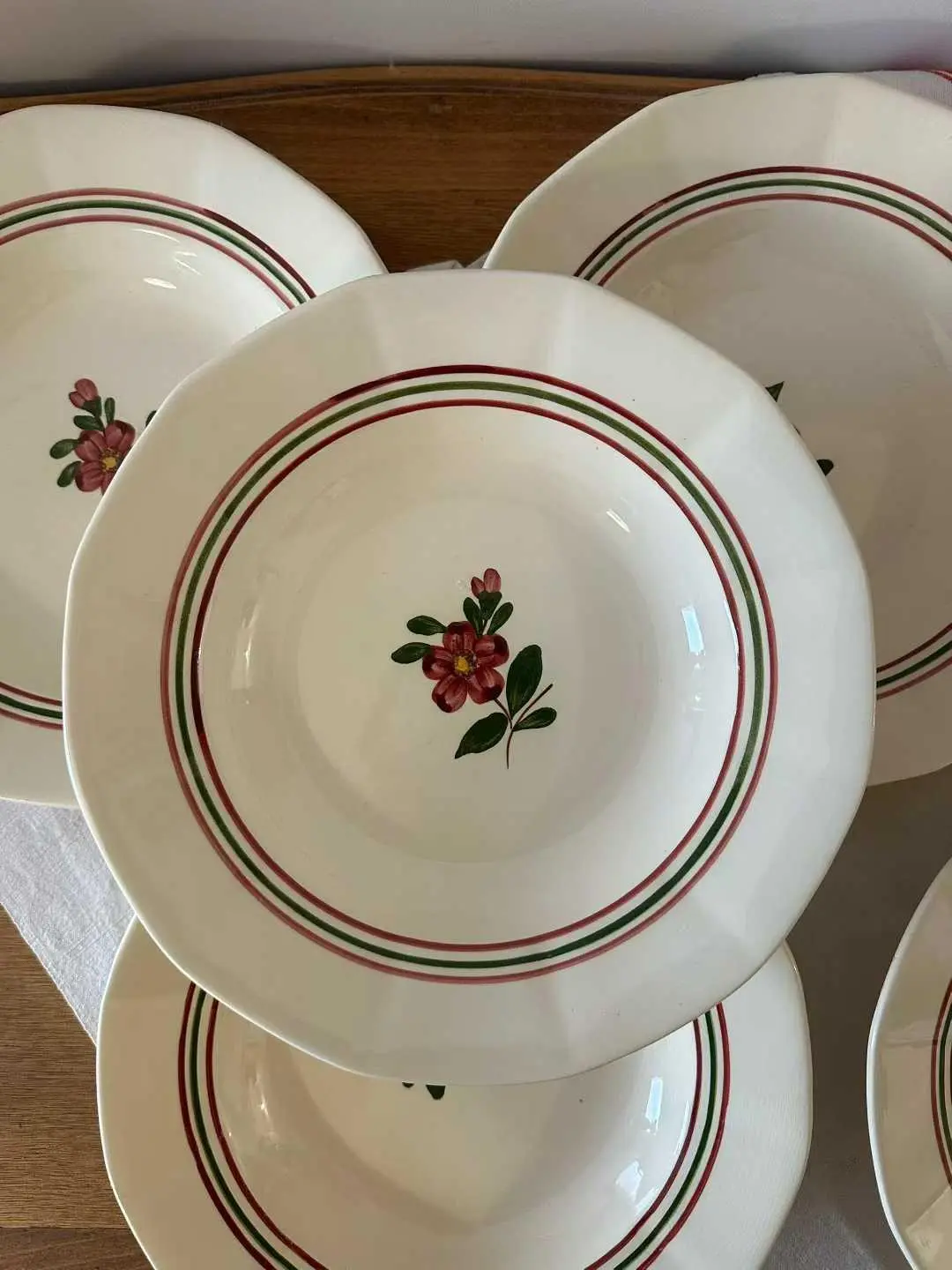 Sarreguemines Hand-Painted Soup Plate